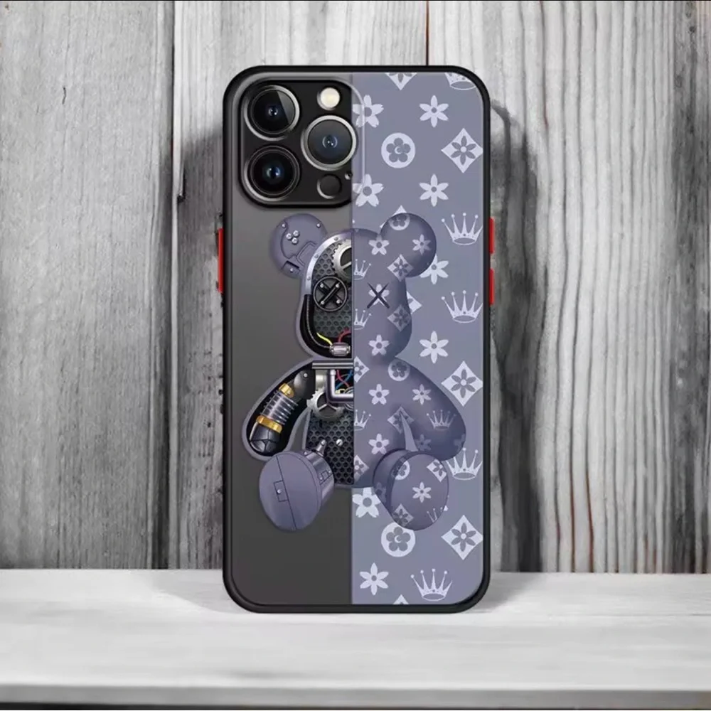 iPhone 16 Pro Max Case 3D Bear Navy Blue Shockproof Designer Aesthetic